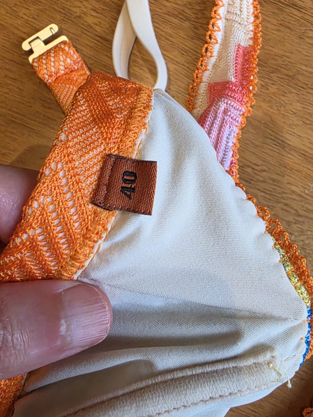 Missoni Mare Orange Multi Zigzag Chevron Triangle Bikini Size IT40 S - Picture 5 of 8